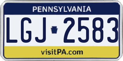 PA license plate LGJ2583