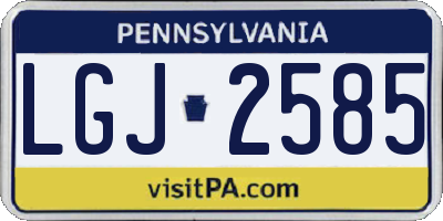 PA license plate LGJ2585