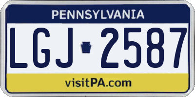 PA license plate LGJ2587