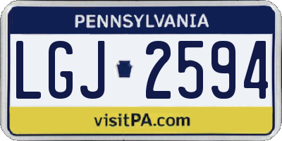 PA license plate LGJ2594