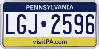 PA license plate LGJ2596