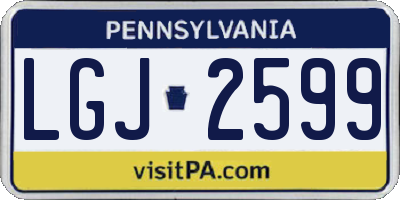 PA license plate LGJ2599
