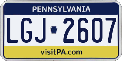 PA license plate LGJ2607