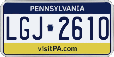 PA license plate LGJ2610