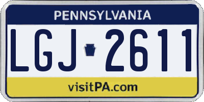PA license plate LGJ2611