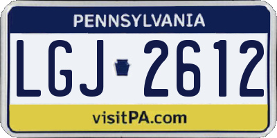 PA license plate LGJ2612