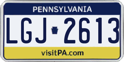 PA license plate LGJ2613