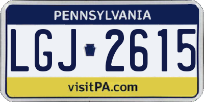 PA license plate LGJ2615