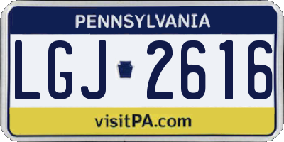 PA license plate LGJ2616