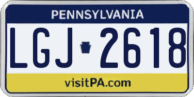 PA license plate LGJ2618