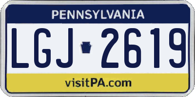 PA license plate LGJ2619