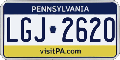 PA license plate LGJ2620