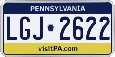 PA license plate LGJ2622