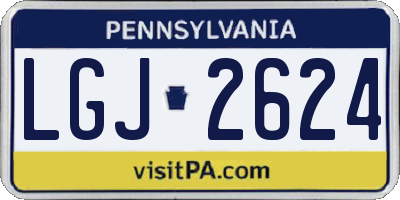 PA license plate LGJ2624