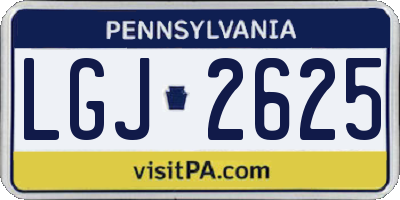 PA license plate LGJ2625