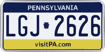 PA license plate LGJ2626