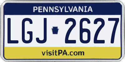 PA license plate LGJ2627