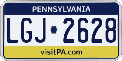 PA license plate LGJ2628
