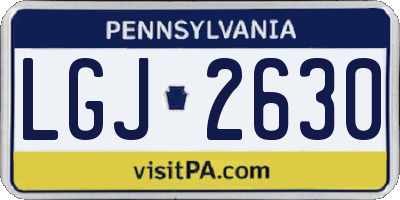 PA license plate LGJ2630