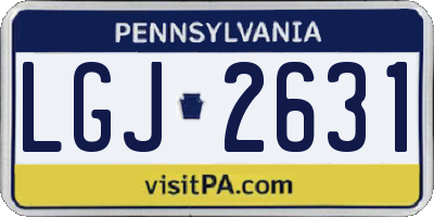 PA license plate LGJ2631