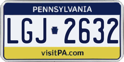 PA license plate LGJ2632