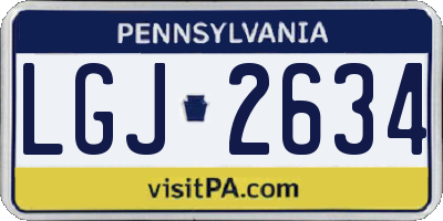 PA license plate LGJ2634