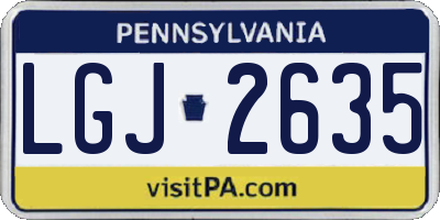 PA license plate LGJ2635