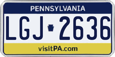 PA license plate LGJ2636