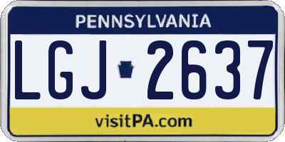 PA license plate LGJ2637