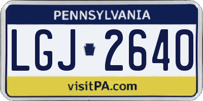 PA license plate LGJ2640