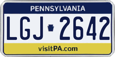 PA license plate LGJ2642