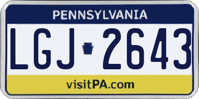 PA license plate LGJ2643