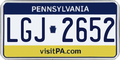 PA license plate LGJ2652