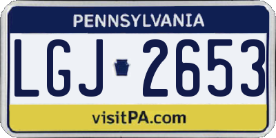 PA license plate LGJ2653
