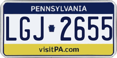 PA license plate LGJ2655