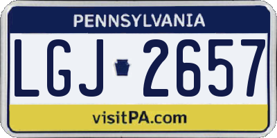 PA license plate LGJ2657