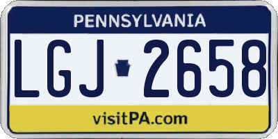 PA license plate LGJ2658