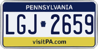 PA license plate LGJ2659
