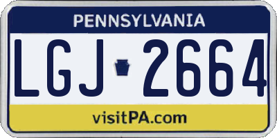 PA license plate LGJ2664
