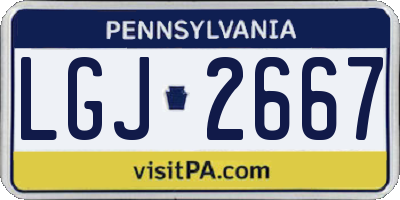 PA license plate LGJ2667