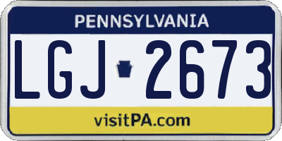 PA license plate LGJ2673