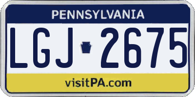 PA license plate LGJ2675
