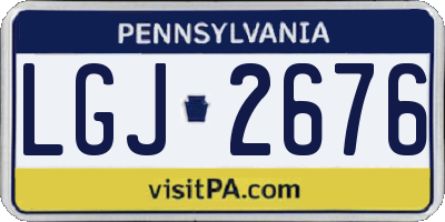 PA license plate LGJ2676