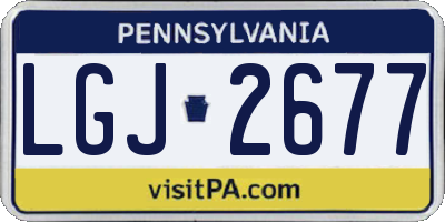 PA license plate LGJ2677