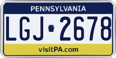 PA license plate LGJ2678