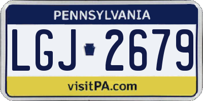 PA license plate LGJ2679