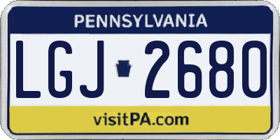 PA license plate LGJ2680