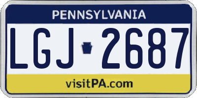 PA license plate LGJ2687
