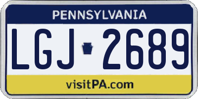 PA license plate LGJ2689