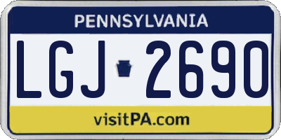 PA license plate LGJ2690